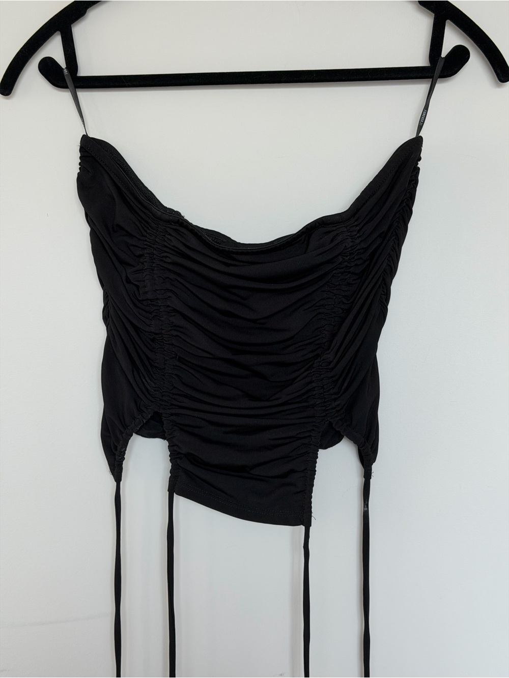 Black Ruched strapless top forever 21
